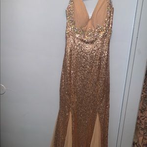 Gold sequin dress size 8 for prom, wedding, etc